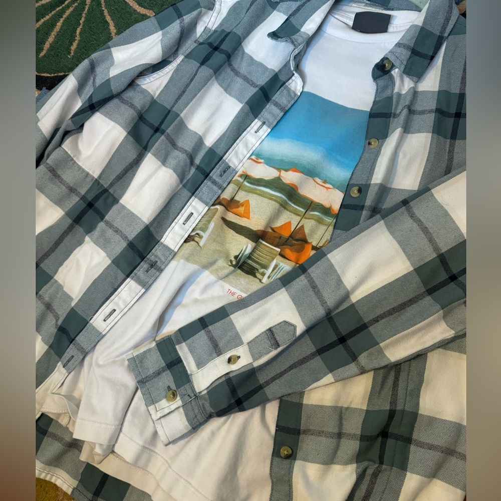 Blue Plaid Button-Up Shirt